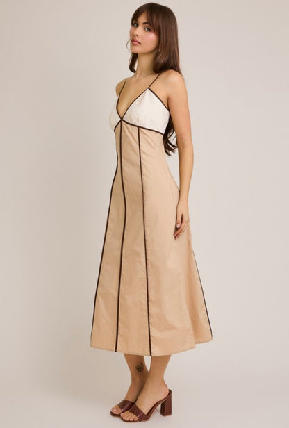 Contrast Binding Sleeveless