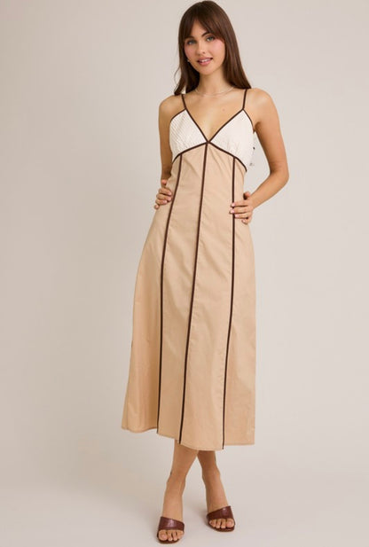 Contrast Binding Sleeveless